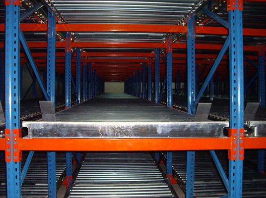 Bom preço Sistema de Armazenamento de Prateleiras para Paletes de Armazém com Rolos de Gravidade de Alta Qualidade para Armazenamento a Frio de Alimentos on-line