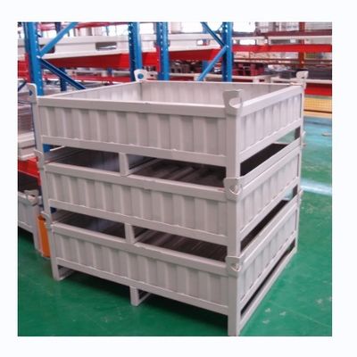 Buen precio Q235 Contenedor de almacenamiento de metal, contenedores de almacenamiento industriales de apilamiento de metal personalizados en línea