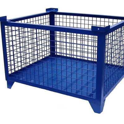 Bom preço Contentores de aço empilháveis ​​e dobráveis, galvanizados por imersão a quente, contentores de armazenamento de malha de arame metálico on-line