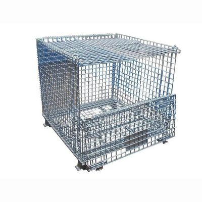 Bon prix Cages de stockage en treillis métalliques, conteneurs en treillis métalliques pliables empilés en ligne