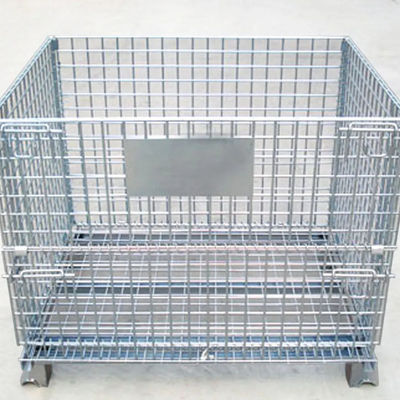 Good price Galvanized Collapsible Steel Mesh Storage Cage , Foldable Wire Mesh Pallet Cage online