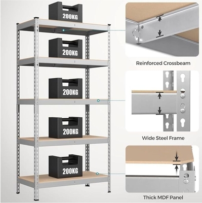 Good price 5-Tier Adjustable Light Duty Steel Storage Shelf 70lbs Capacity online