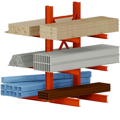 Goede prijs Staalproductie Magazijn Metalen Zware Cantilever Racking voor Betonijzer Opslag online