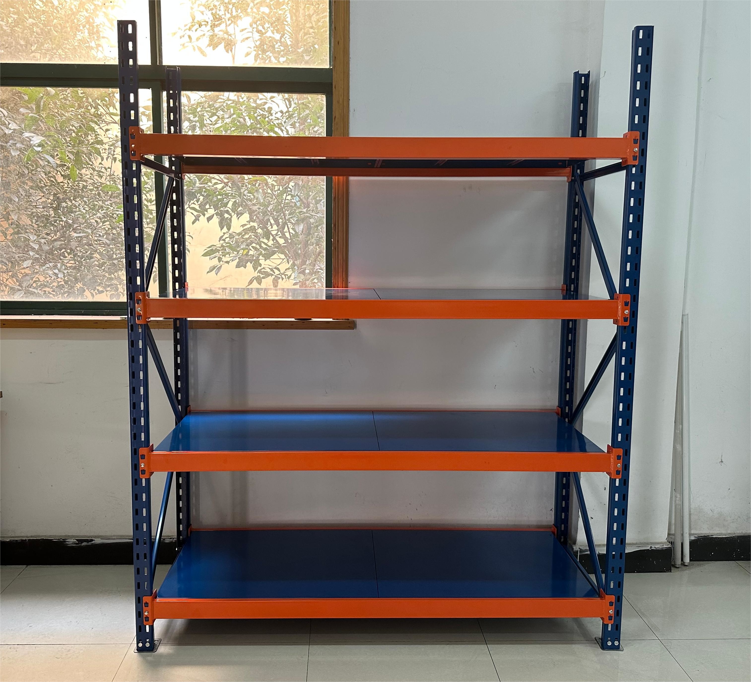 Long Run Garage Racking Medium Duty Long Span Pallet Racking 5 Layer Bolt Installation Garage ...