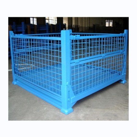 Steel File And Rasp Storage Containers Factory / Warehouse Stacking Rack Collapsible Steel Storage Containers ...