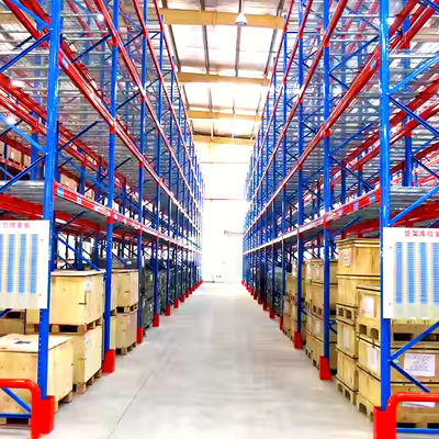 Buen precio Estantería metálica azul y naranja para palets, estantería de almacén de acero, capacidad de carga de 4000 kg En línea