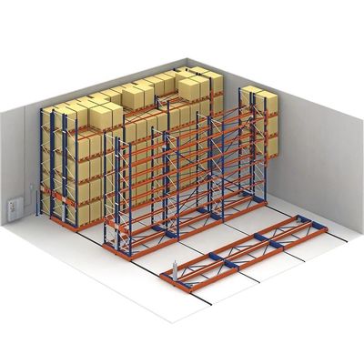 Good price Steel Mobile Pallet Racking System , 4 Layers Powered Mobile Racking 1000kg/Pallet online