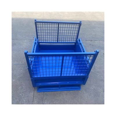 Good price Steel Collapsible Pallet Container , Stackable Rigid Wire Containers With Targets On Feet online
