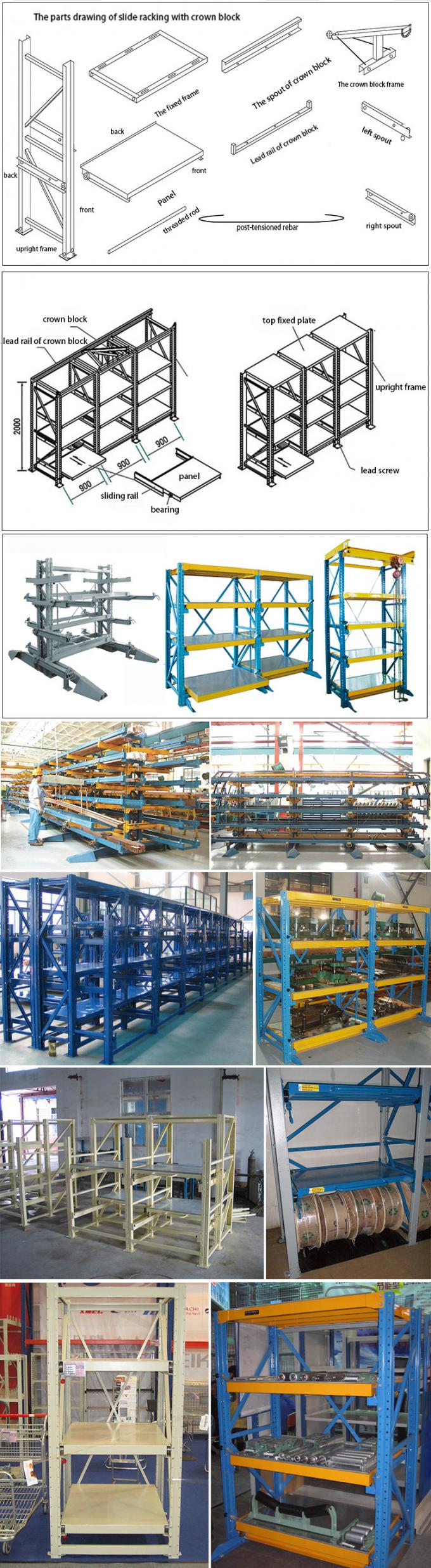 Large Mould Racking Heavy Duty Open Mould Storage Rack With Pulling Out Mechanism Steel ...