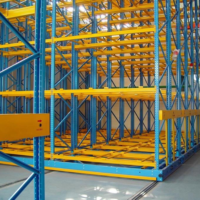 Motirized Vertical Racking Safty Motorized Mobile Racking System , Steel Industrial Warehouse ...